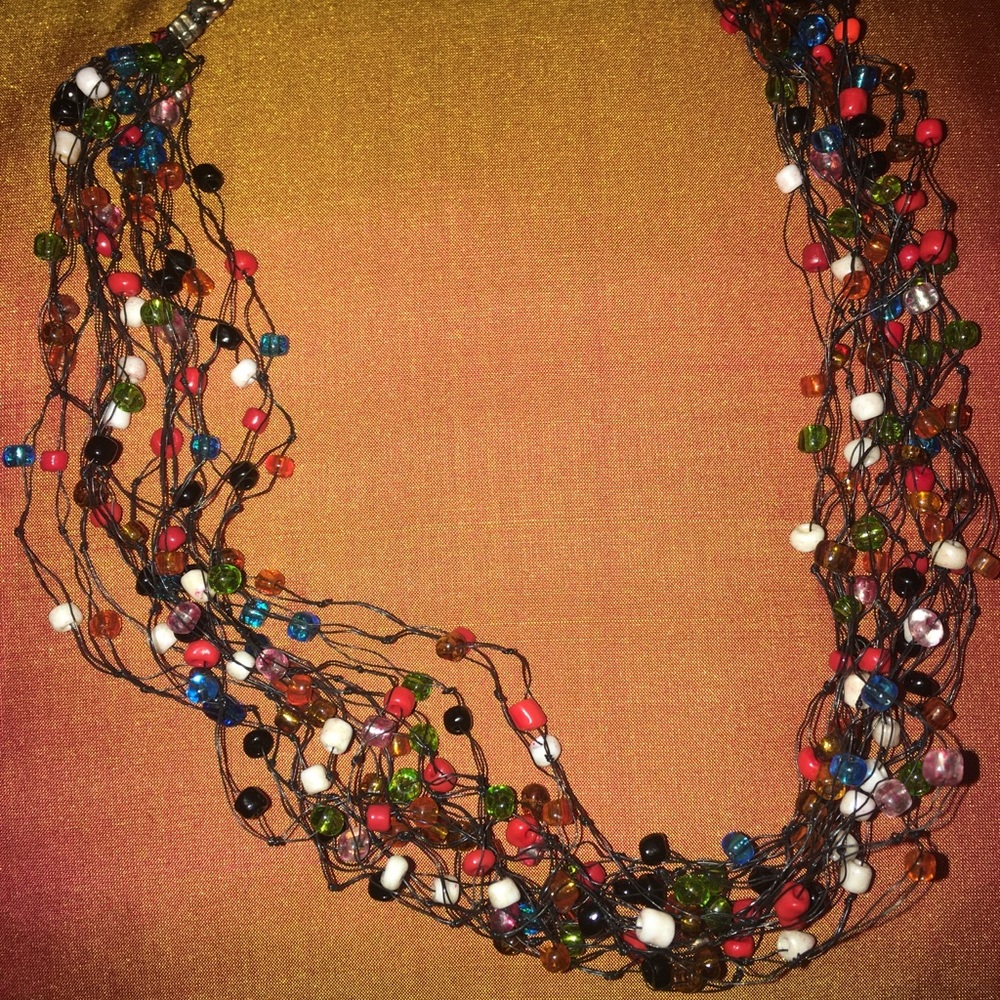 *****BUY 3 FOR $12 *** colored glass beaded choker